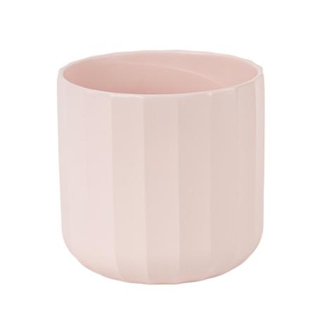 Vaso sfaccettato rosa medio d.18 h.18