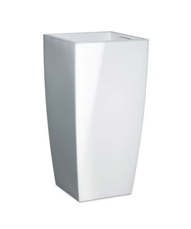 Vaso squadrato lucido con cestello