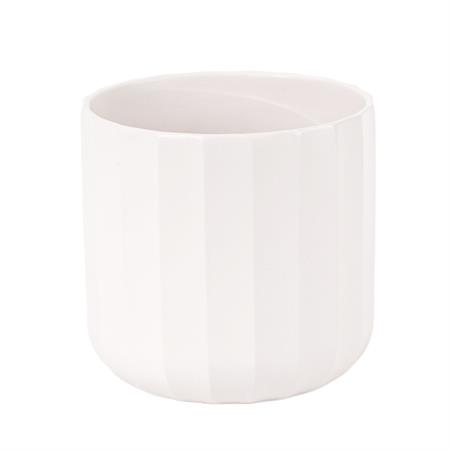 Vaso sfaccettato bianco media d.18 h.18